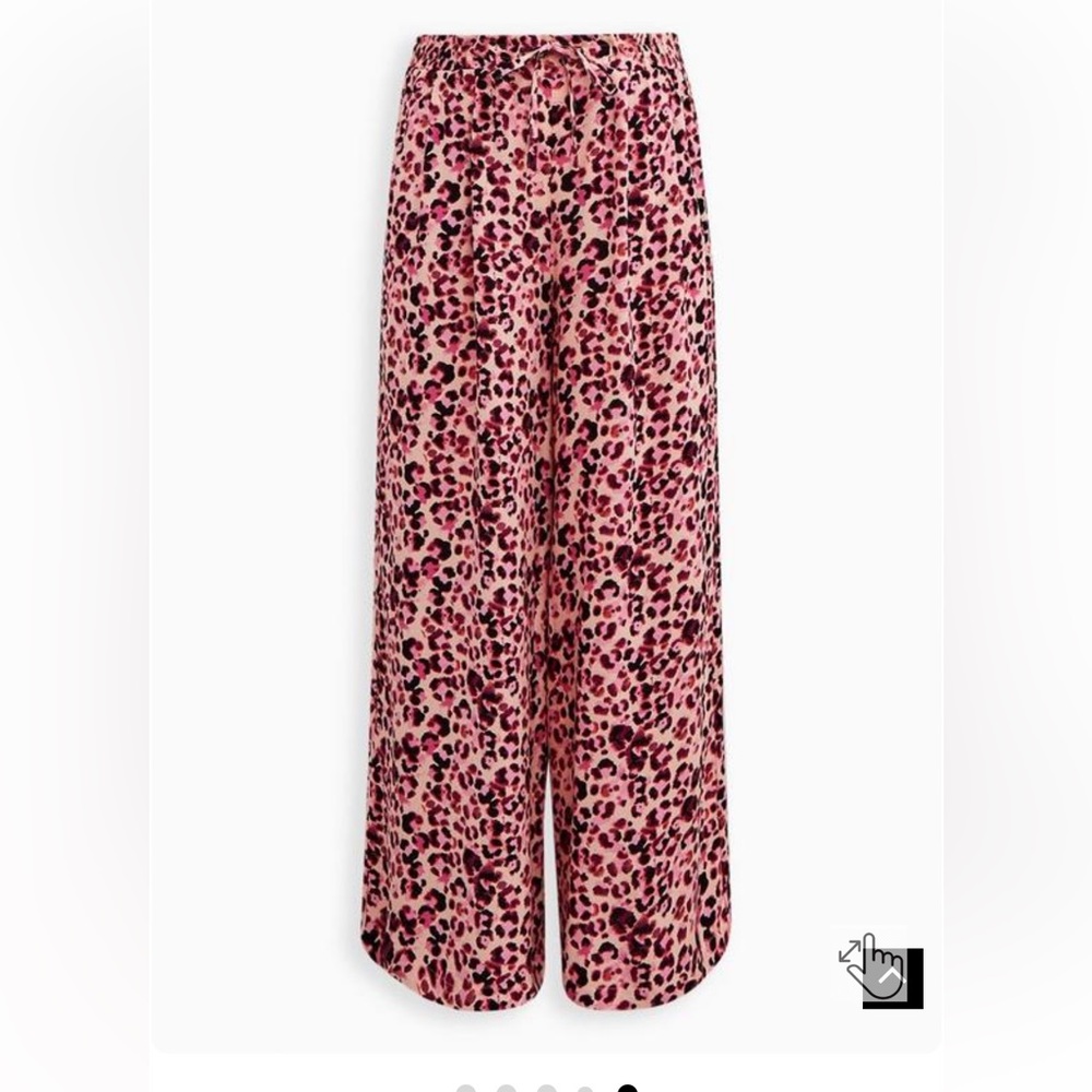 Pull-On Wide Leg Stretch Challis High-Rise Pants size 2